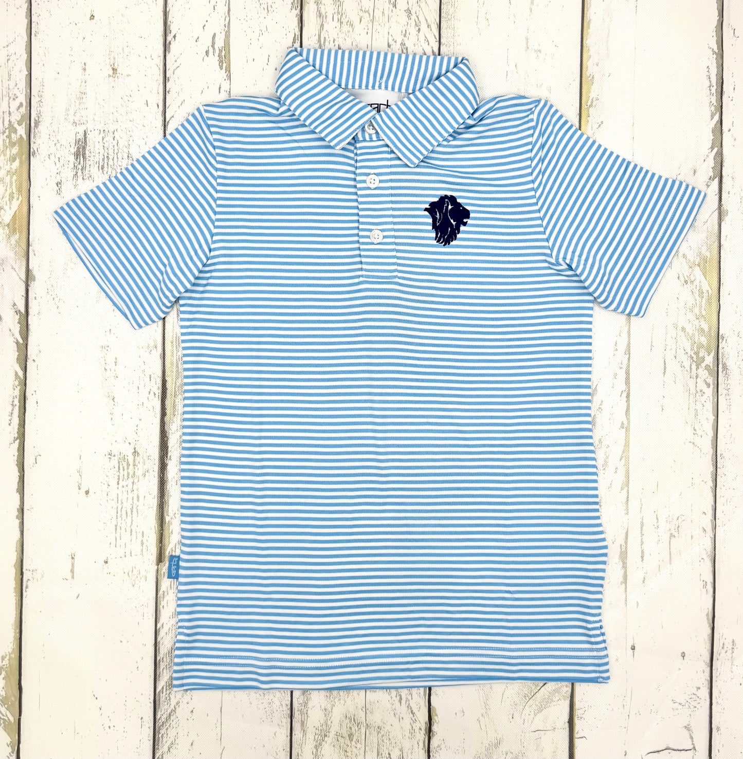Boys Striped Lion Polo