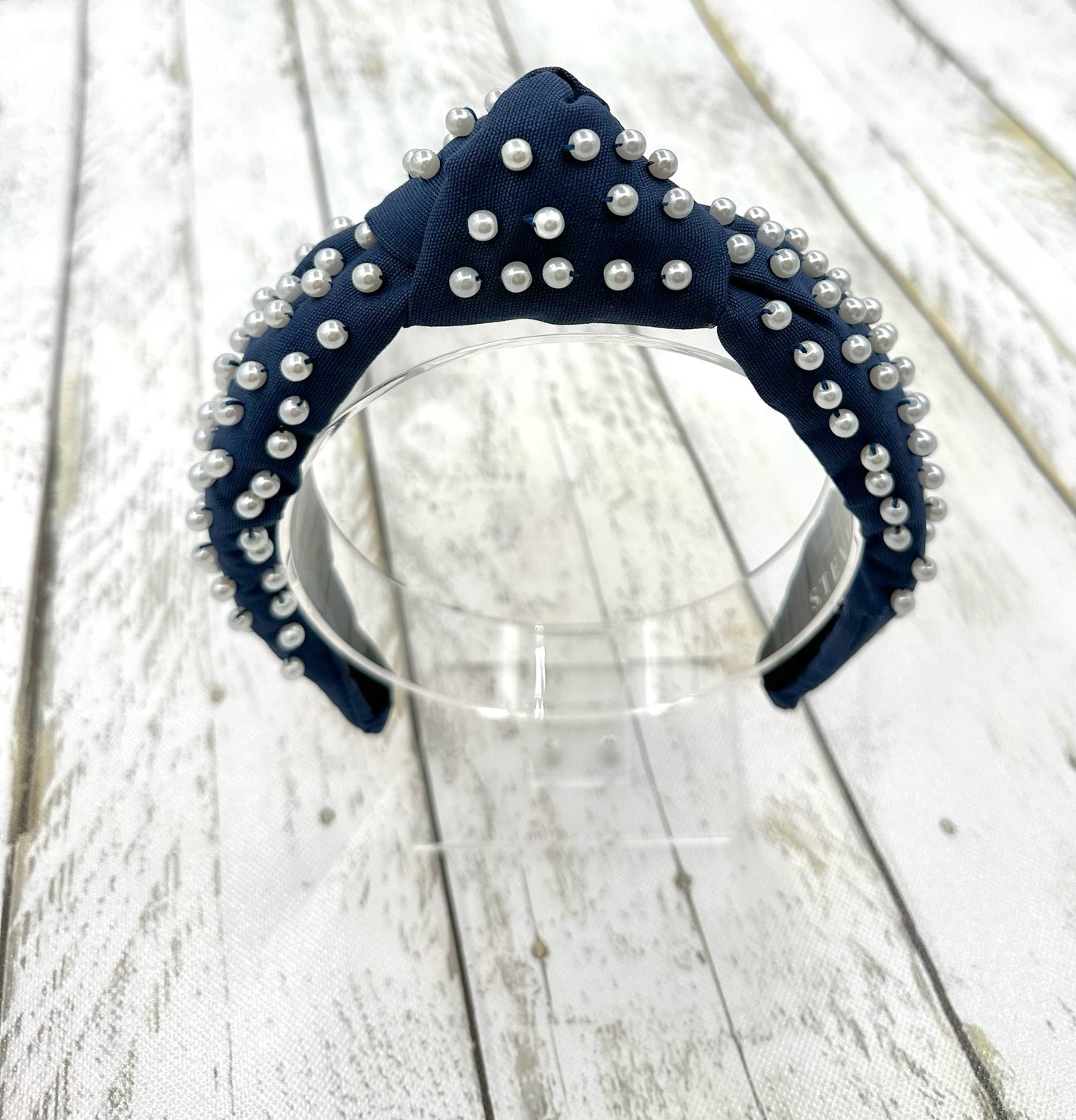 Navy Pearl Headband - Large