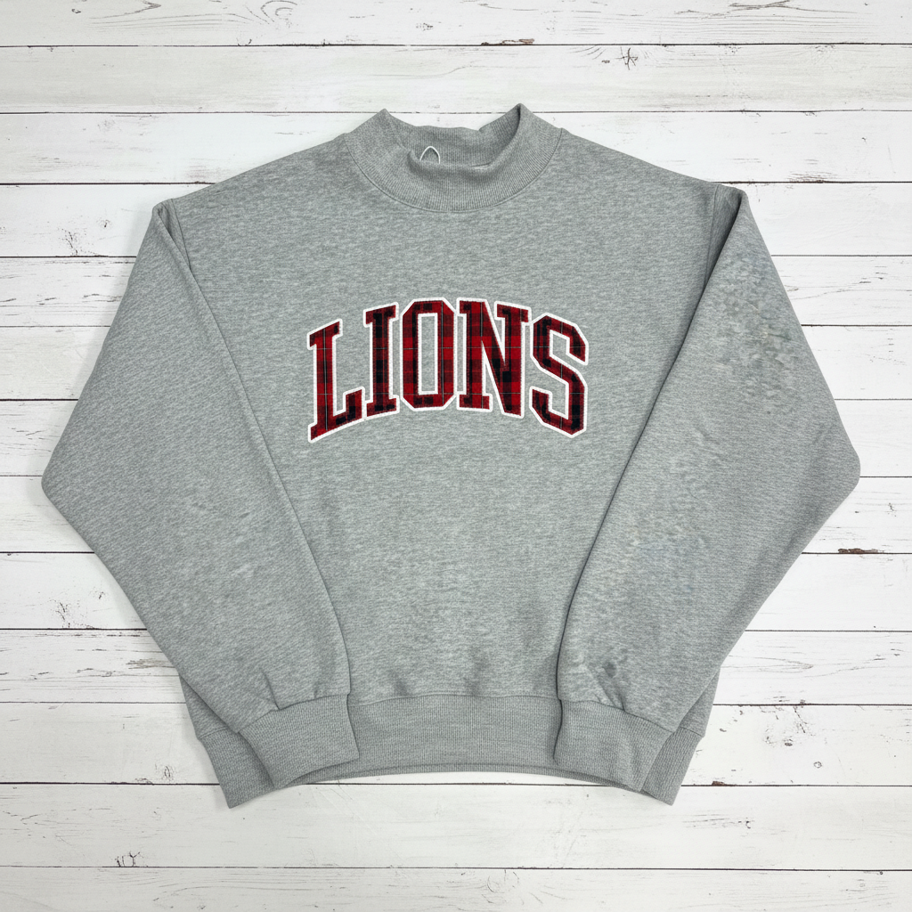 DT LIONS Faith Plaid Mock Neck