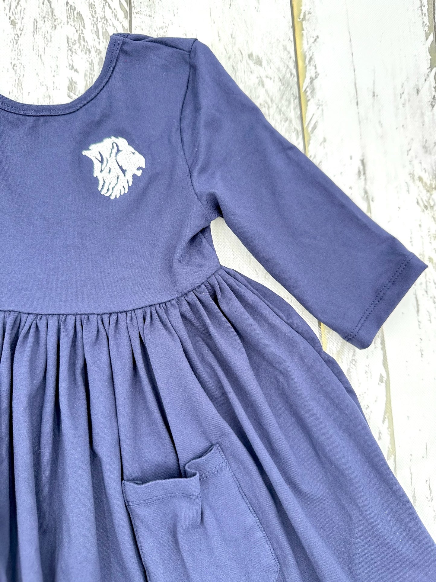 Pocket Twirl Dress-Navy