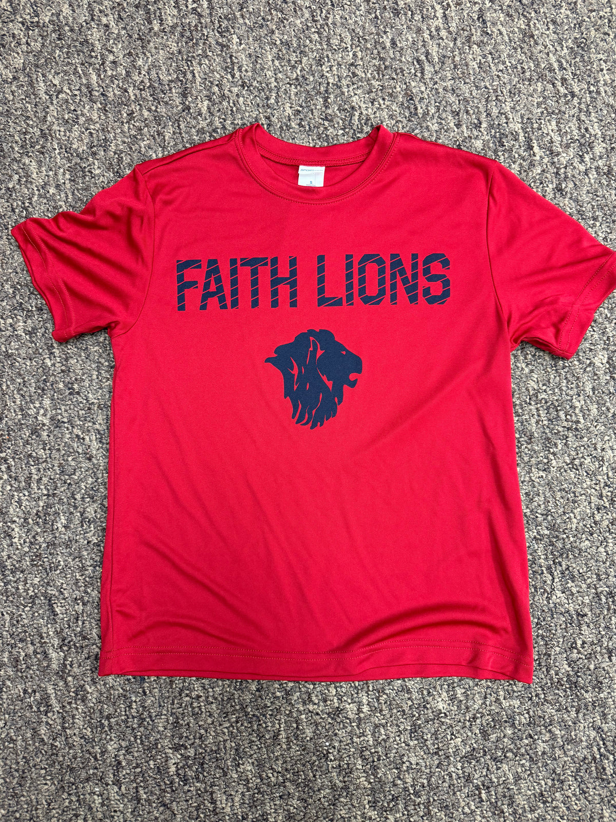 Faith Lions Strike Through T-Shirt (Sport-Tek)