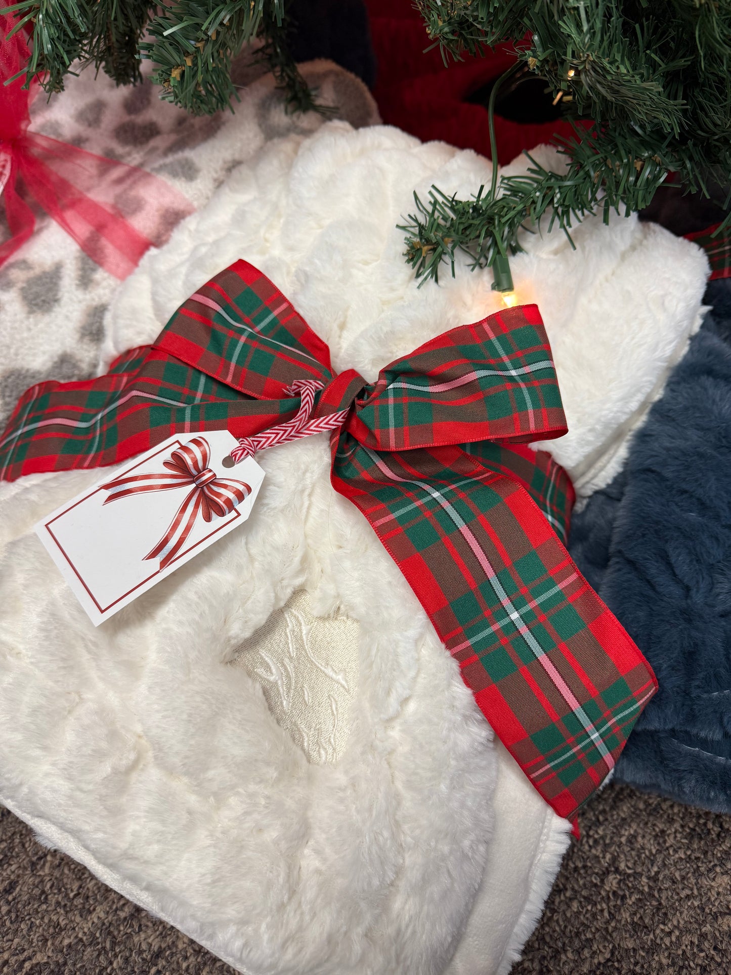 Ruched Faux Fur Blanket