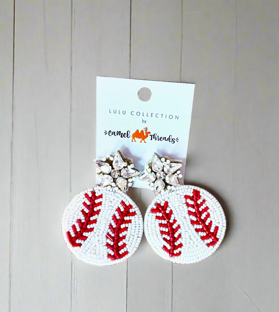 Baseball Bling Earrings