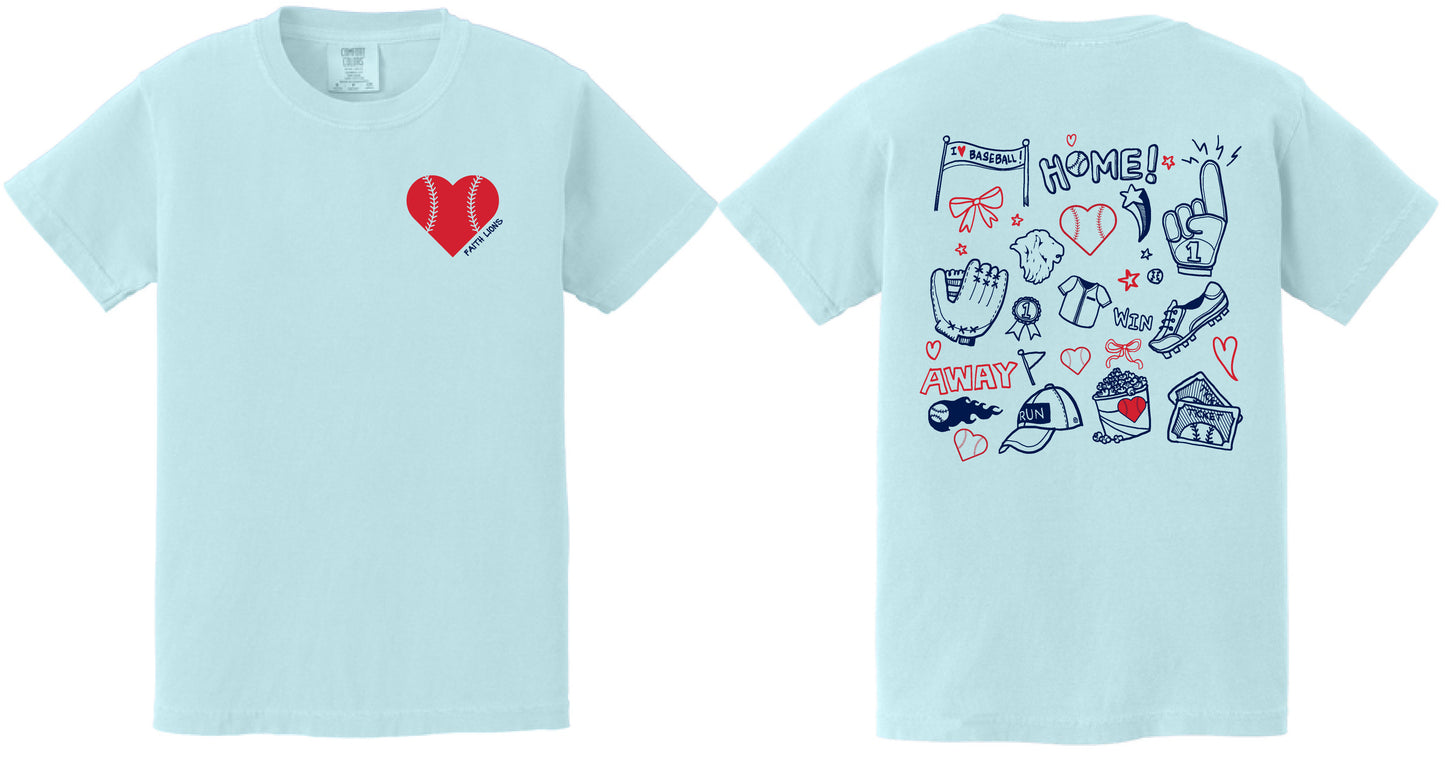 Youth Heart Baseball T