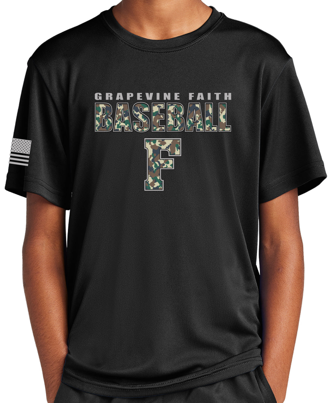Baseball Camo Sport-Tek Moisture Wick Tee- Youth & Adult