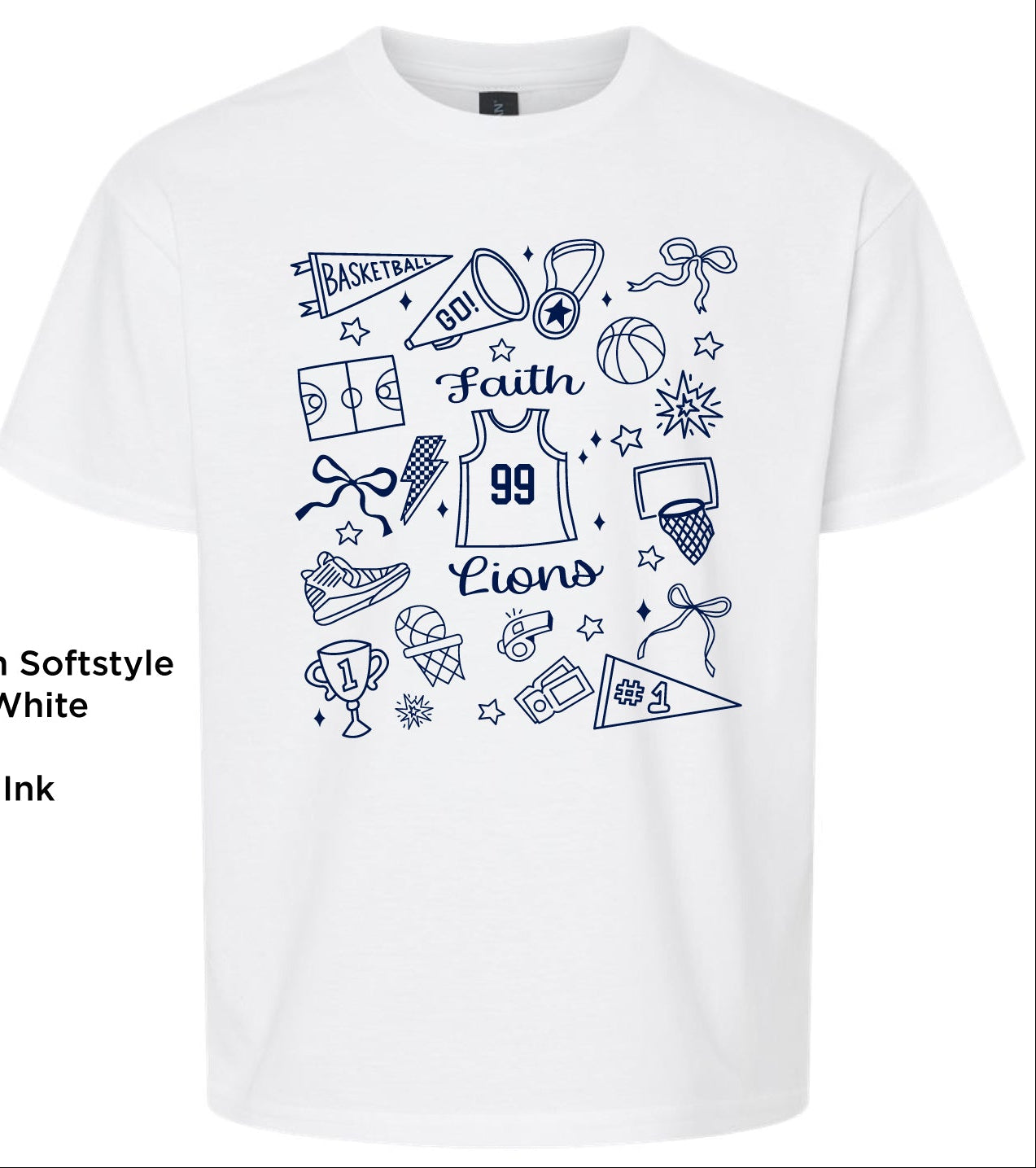 Faith Doodle Basketball T-Shirt (Gildan)