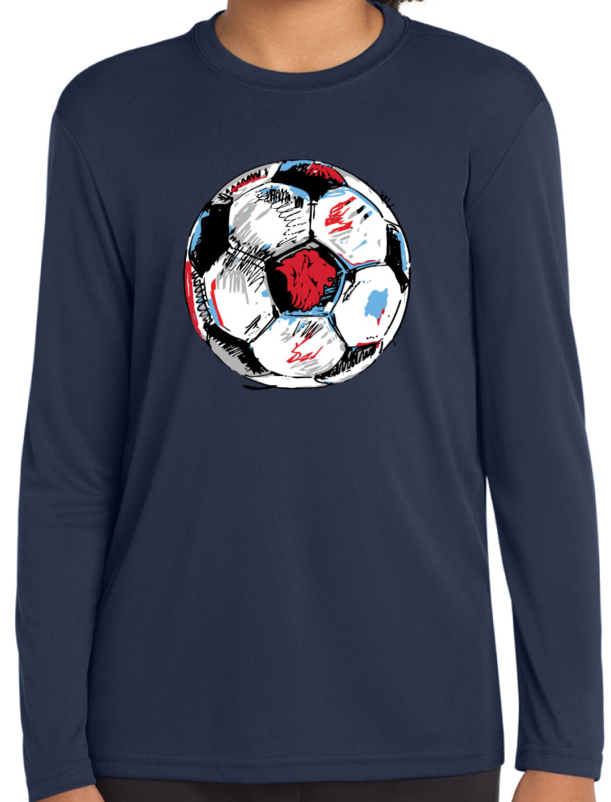 Youth Abstract Soccer Long Sleeve T-Shirt (Sport-Tek)