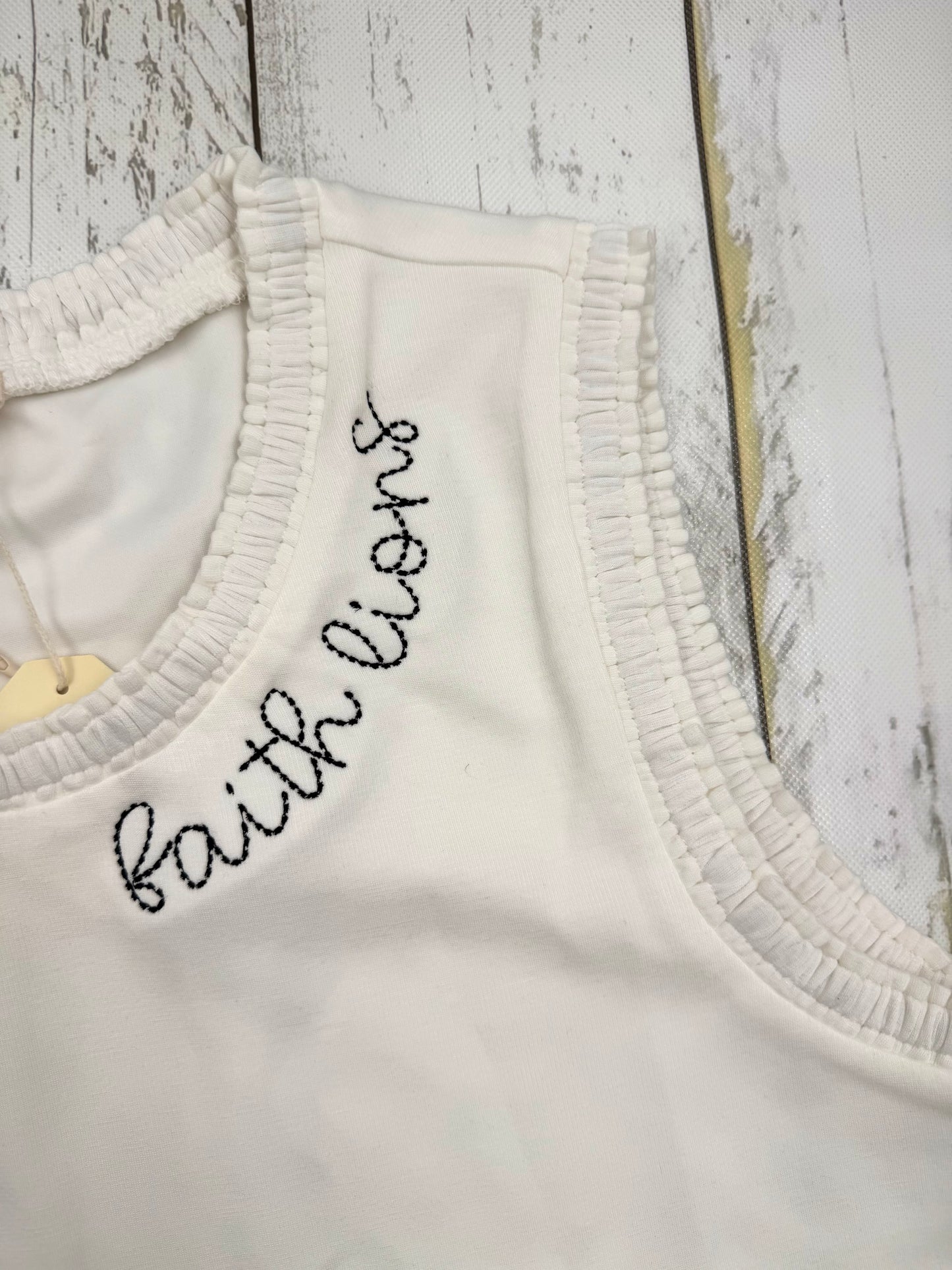 White Smock Edge Tank