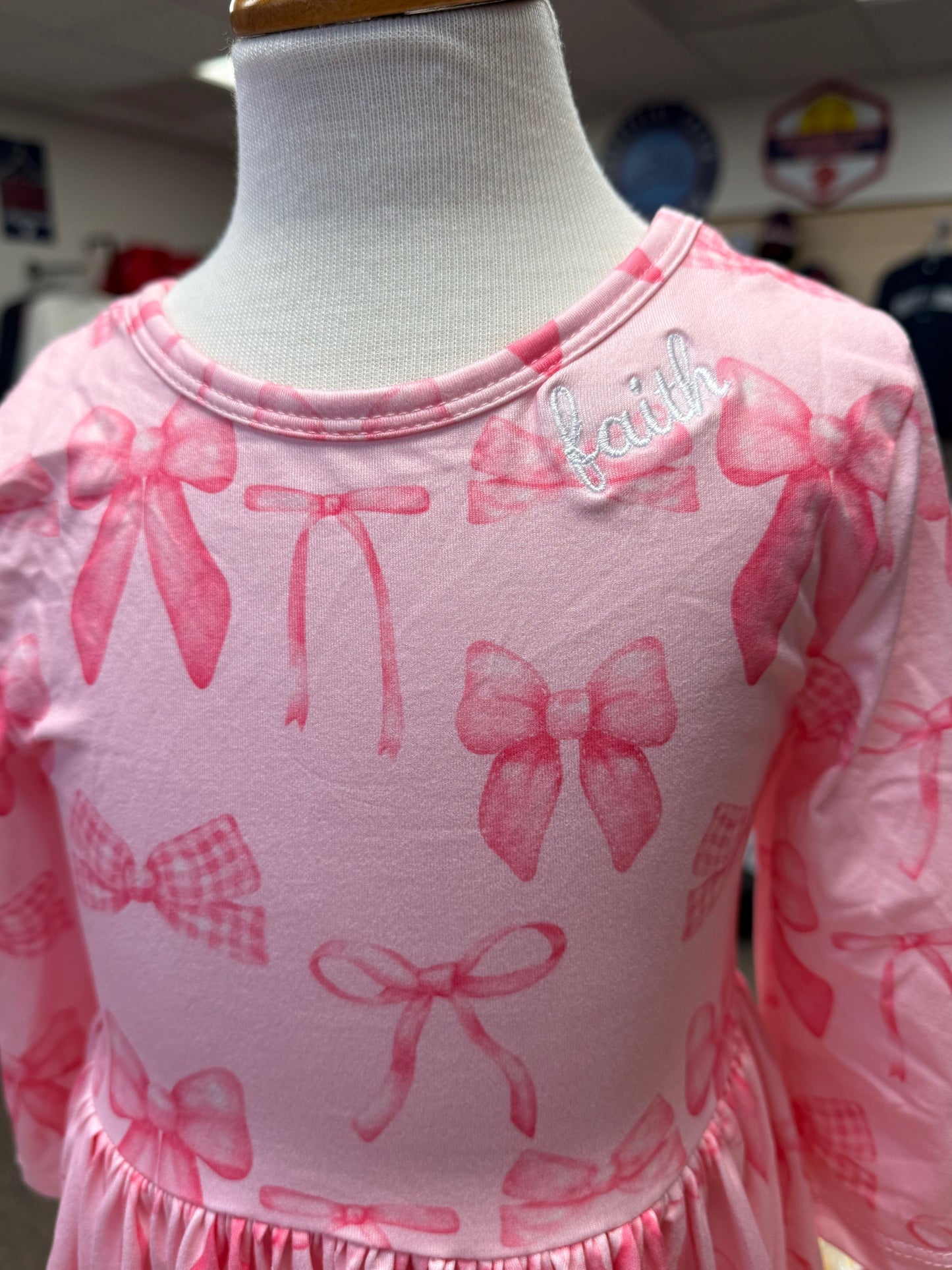 Blushing Bows 3/4 Twirl Dress