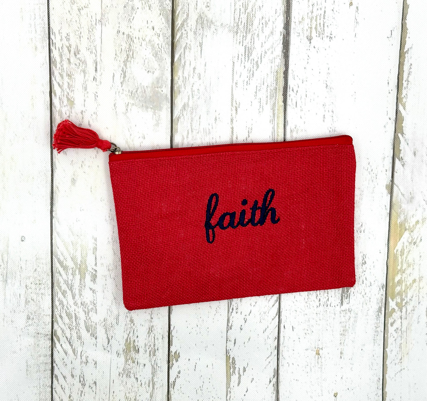 Jute Zippered Cosmetic Pouch