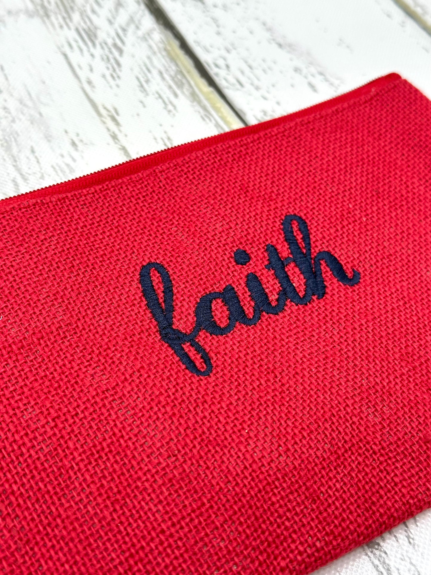 Jute Zippered Cosmetic Pouch