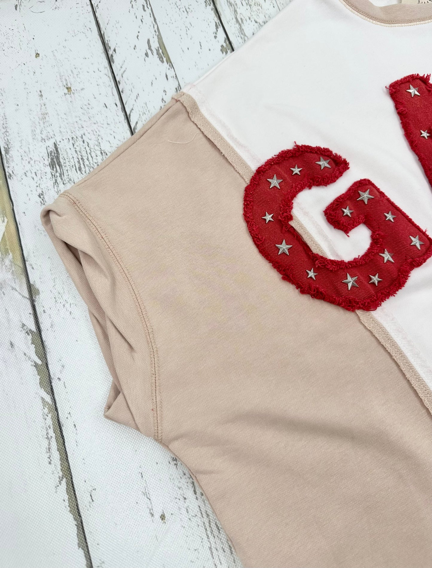 Game Day Embroidered Top