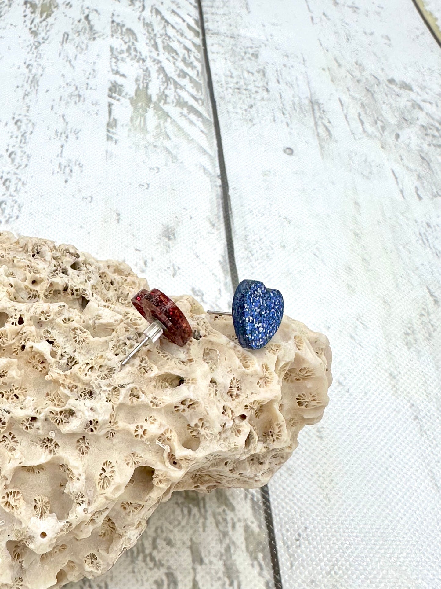 Heart Stud Acrylic Earrings