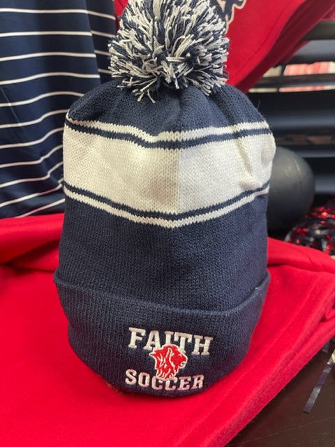 Soccer Beanie hats with Pom
