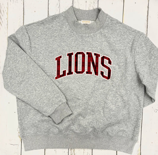 DT LIONS Faith Plaid Mock Neck