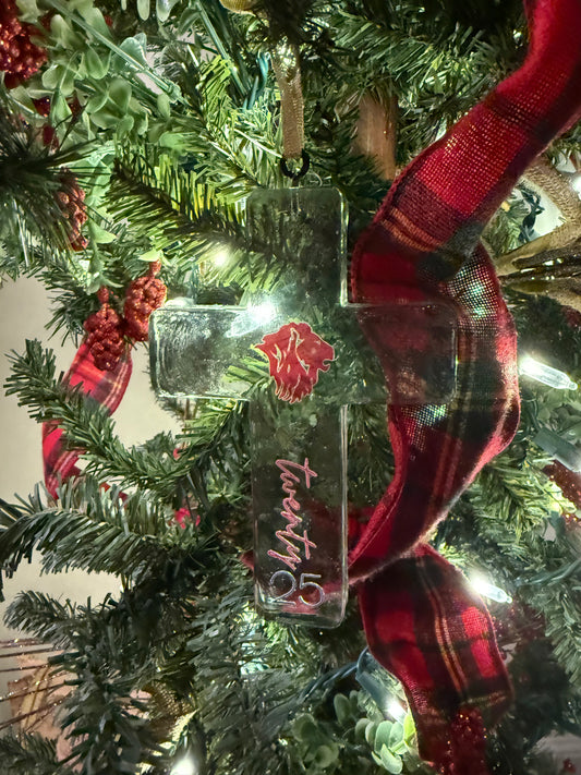 Glass Cross Ornament