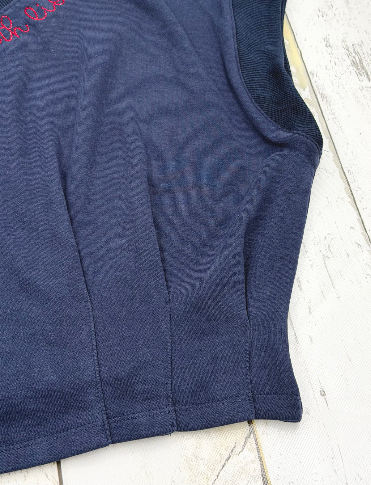Navy Pintuck Crop by Entro