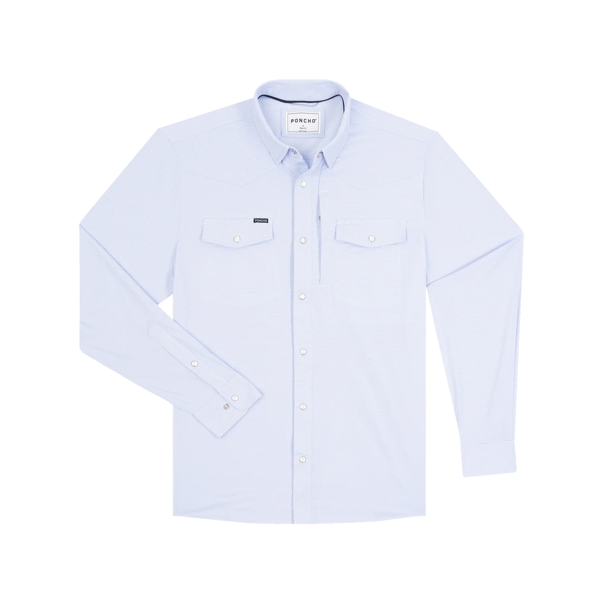 Poncho Western LS Shirt- White