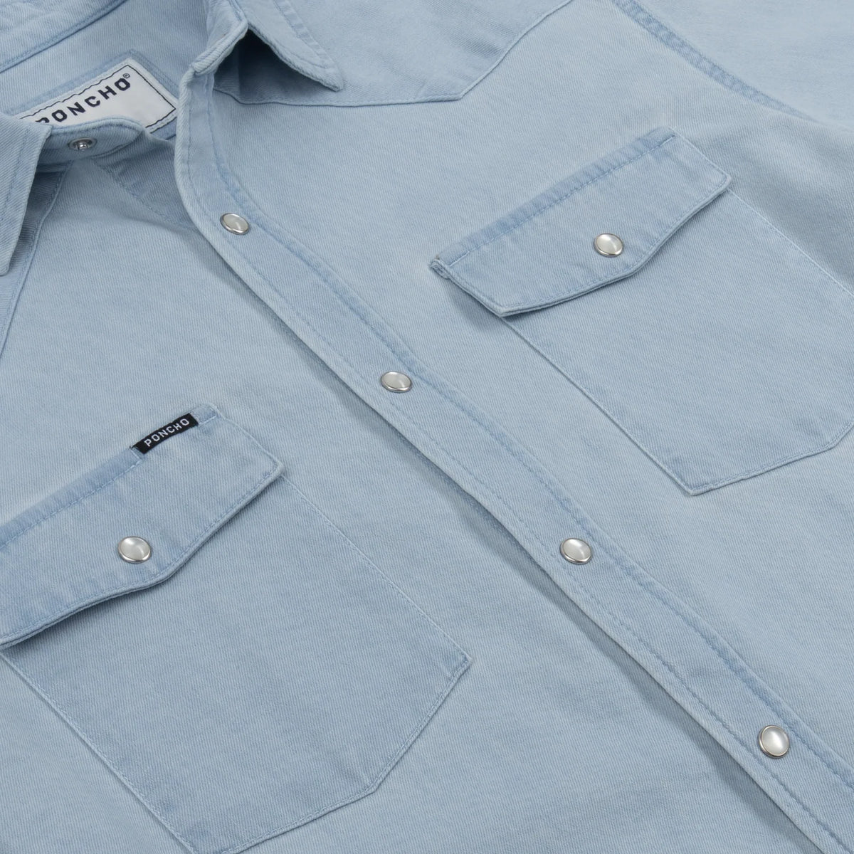Poncho Western LS Shirt- Lt.Wash Denim