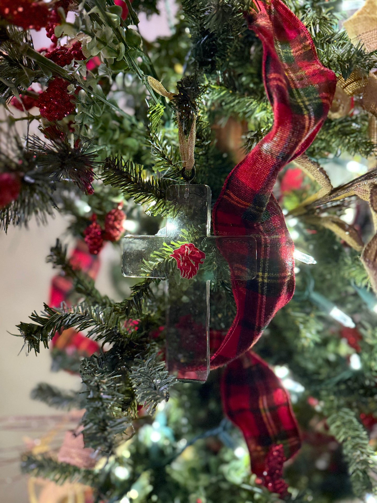Glass Cross Ornament