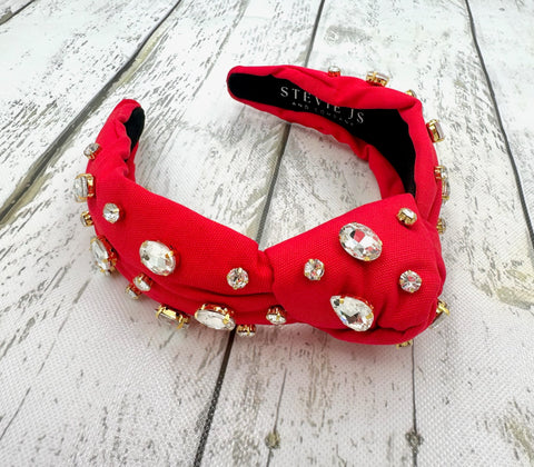 Red Rhinestone Bling Headband