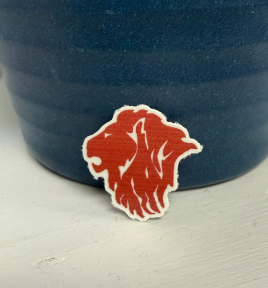 Red Mini 1" Lion Tattoo
