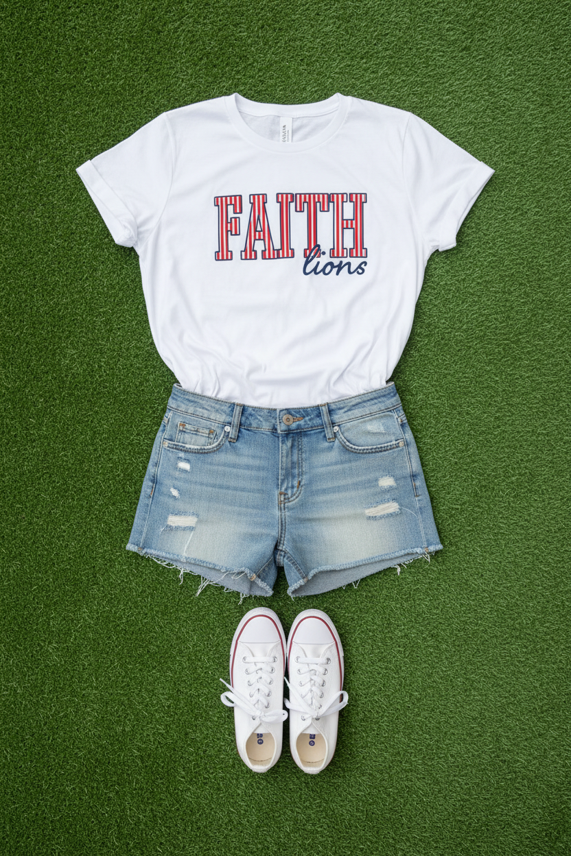Oxford Stripe Faith Tee (District Tri Blend)
