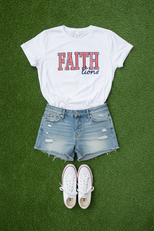 Oxford Stripe Faith Tee (District Tri Blend)