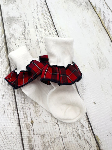 Plaid Ruffle Socks