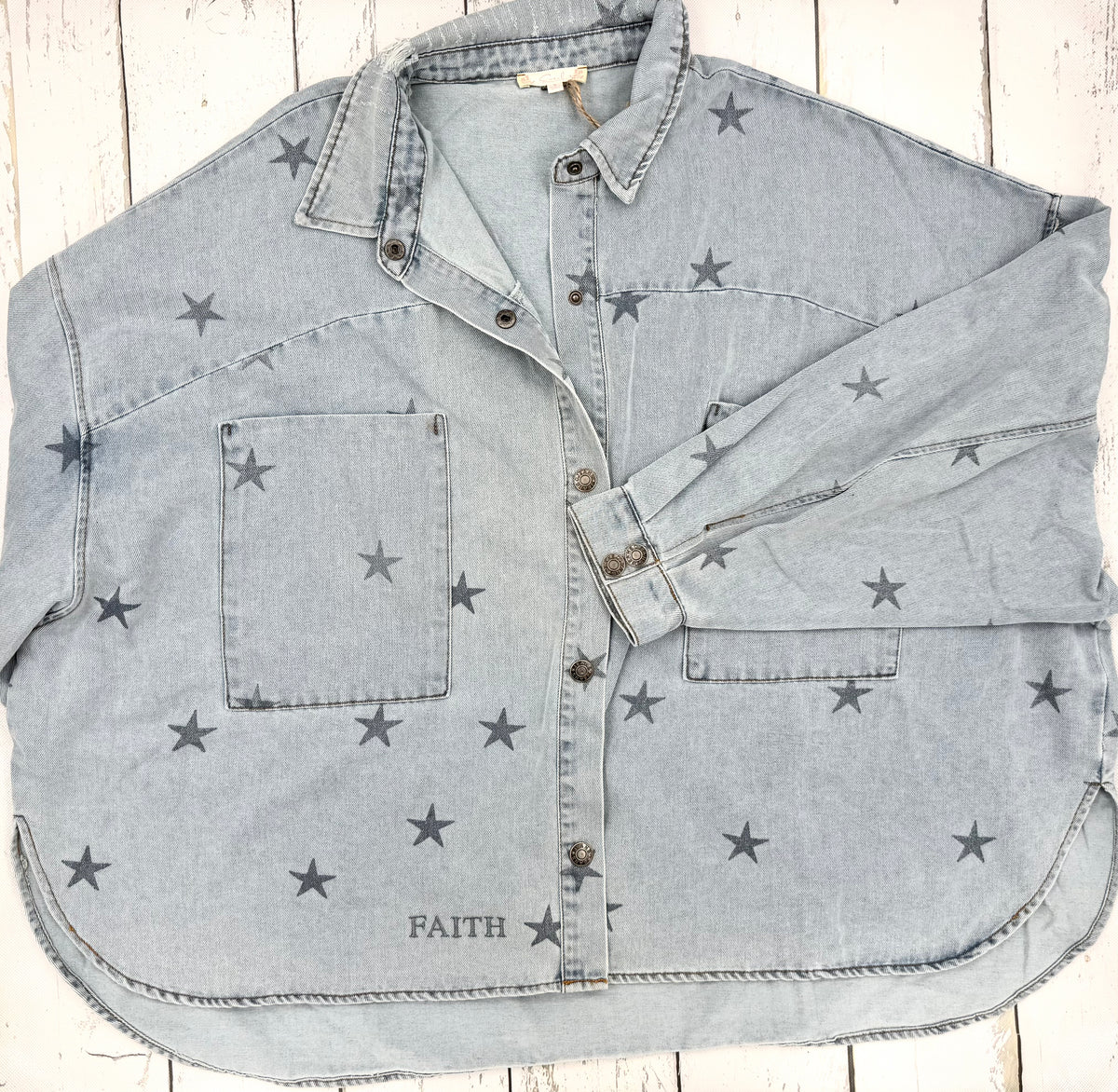 Faith Star-Print Denim Shirt