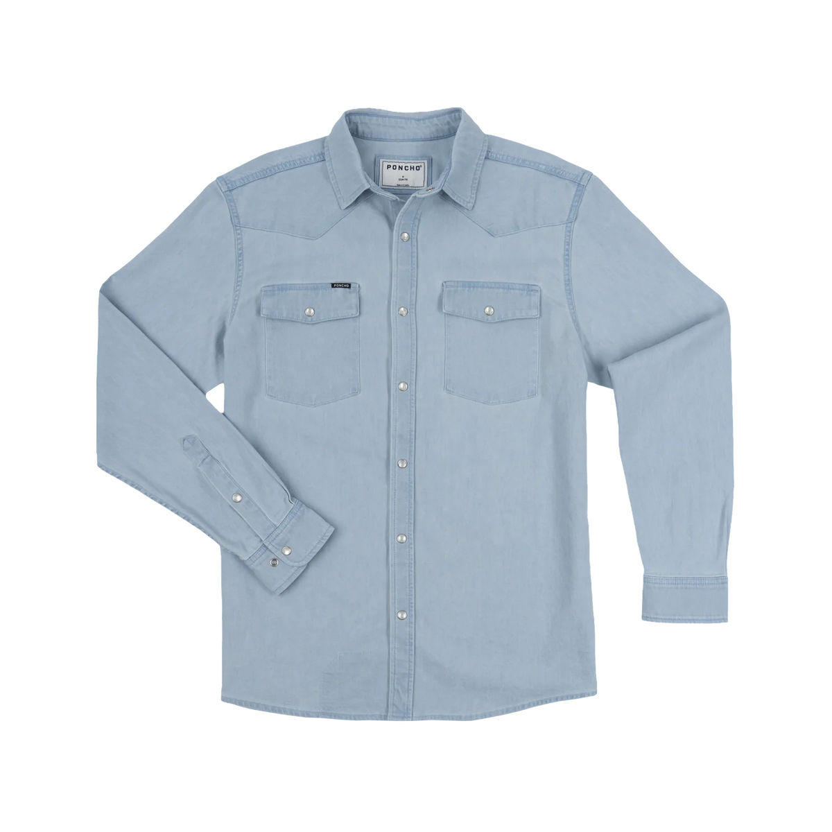 Poncho Western LS Shirt- Lt.Wash Denim