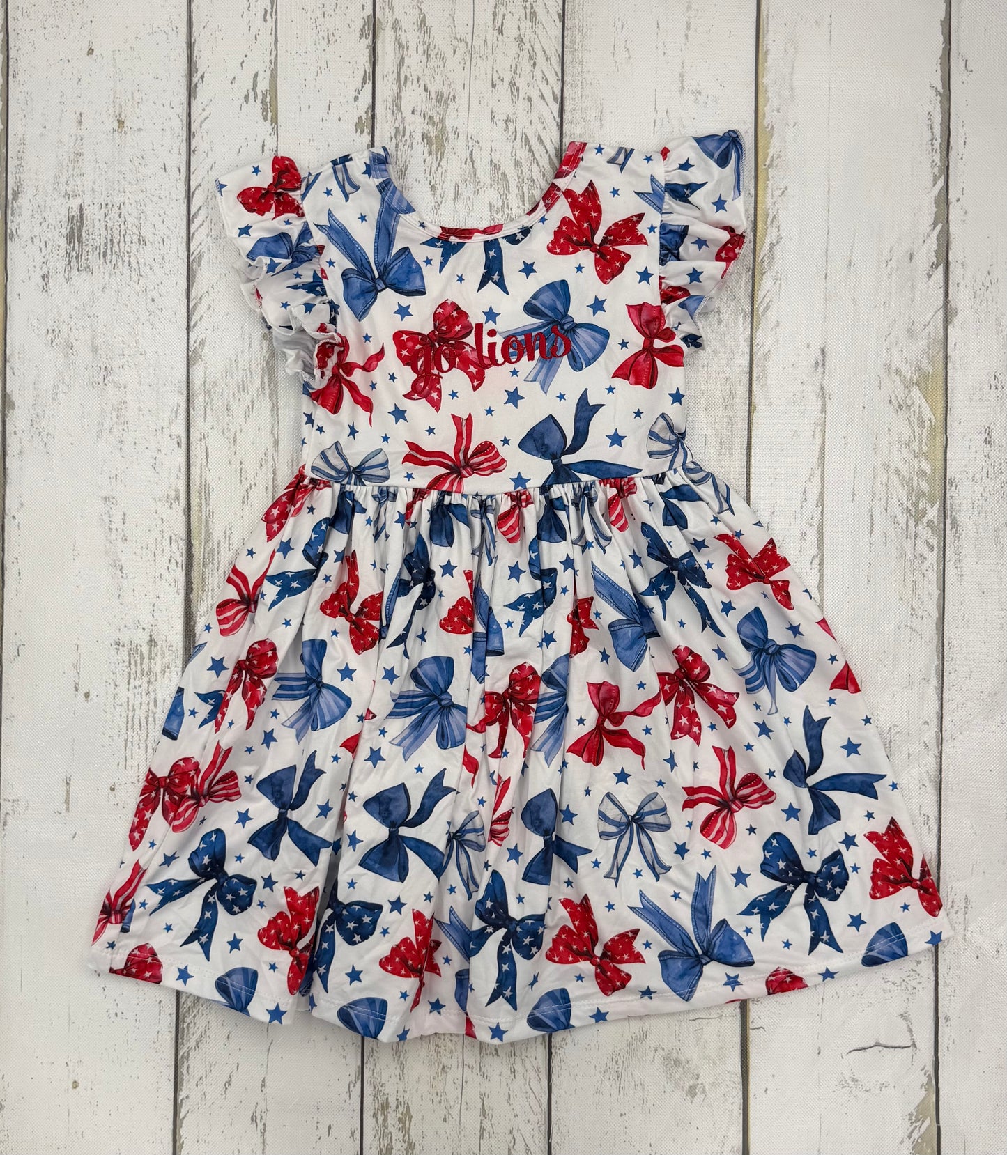 Mila & Rose Girls Patriotic Bow Dress