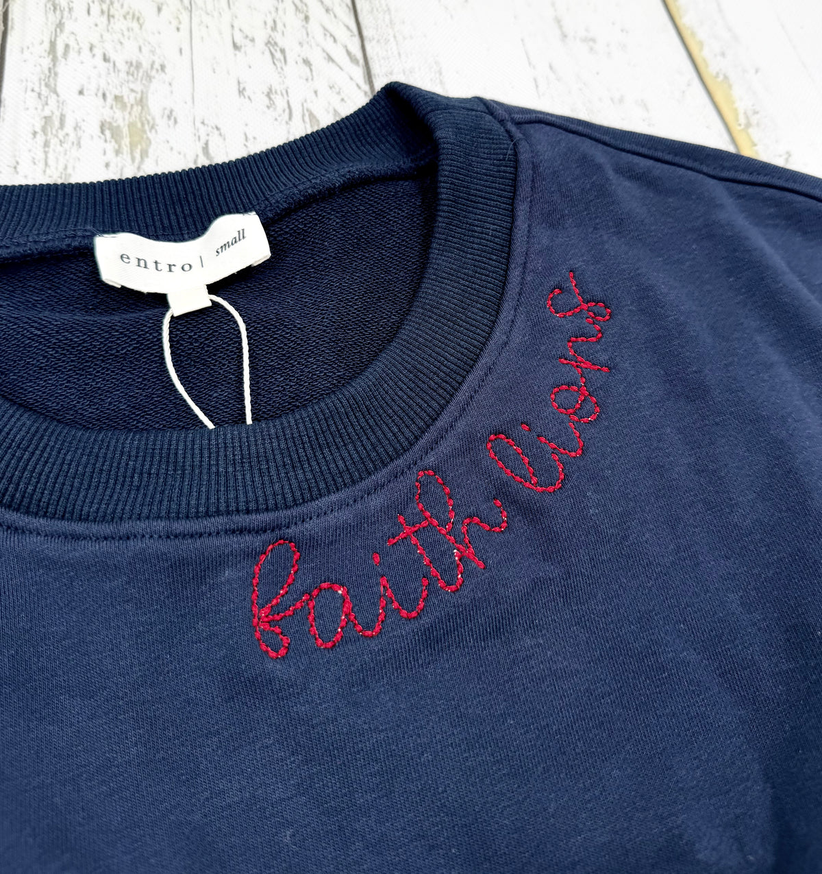 Navy Pintuck Crop by Entro