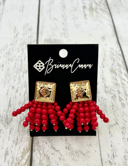 Square Icon Beaded Earrings