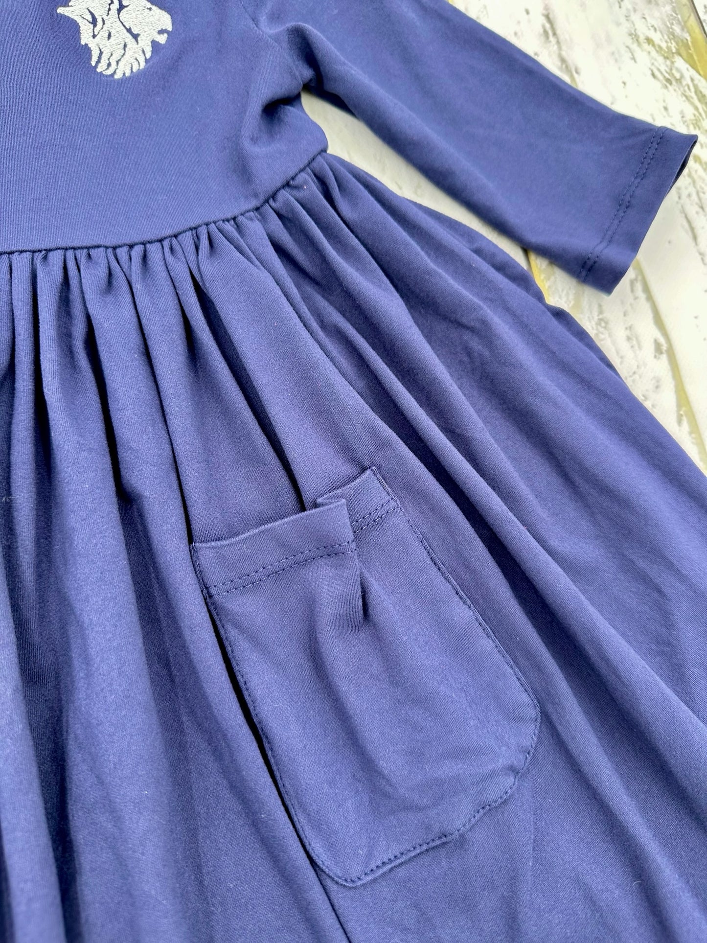 Pocket Twirl Dress-Navy