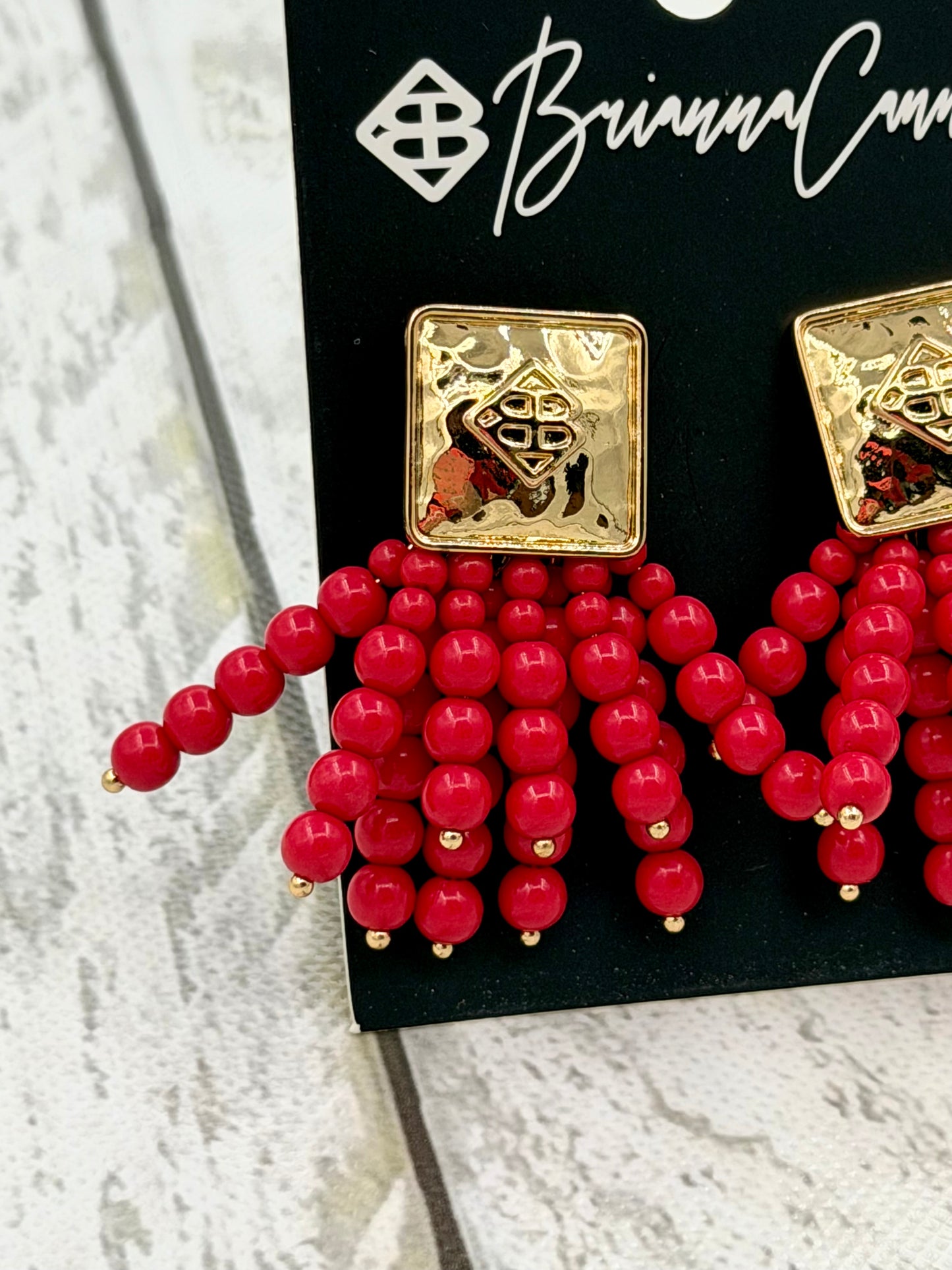 Square Icon Beaded Earrings