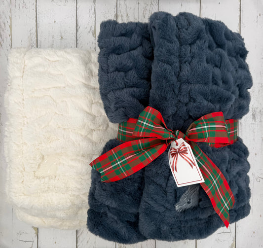 Ruched Faux Fur Blanket