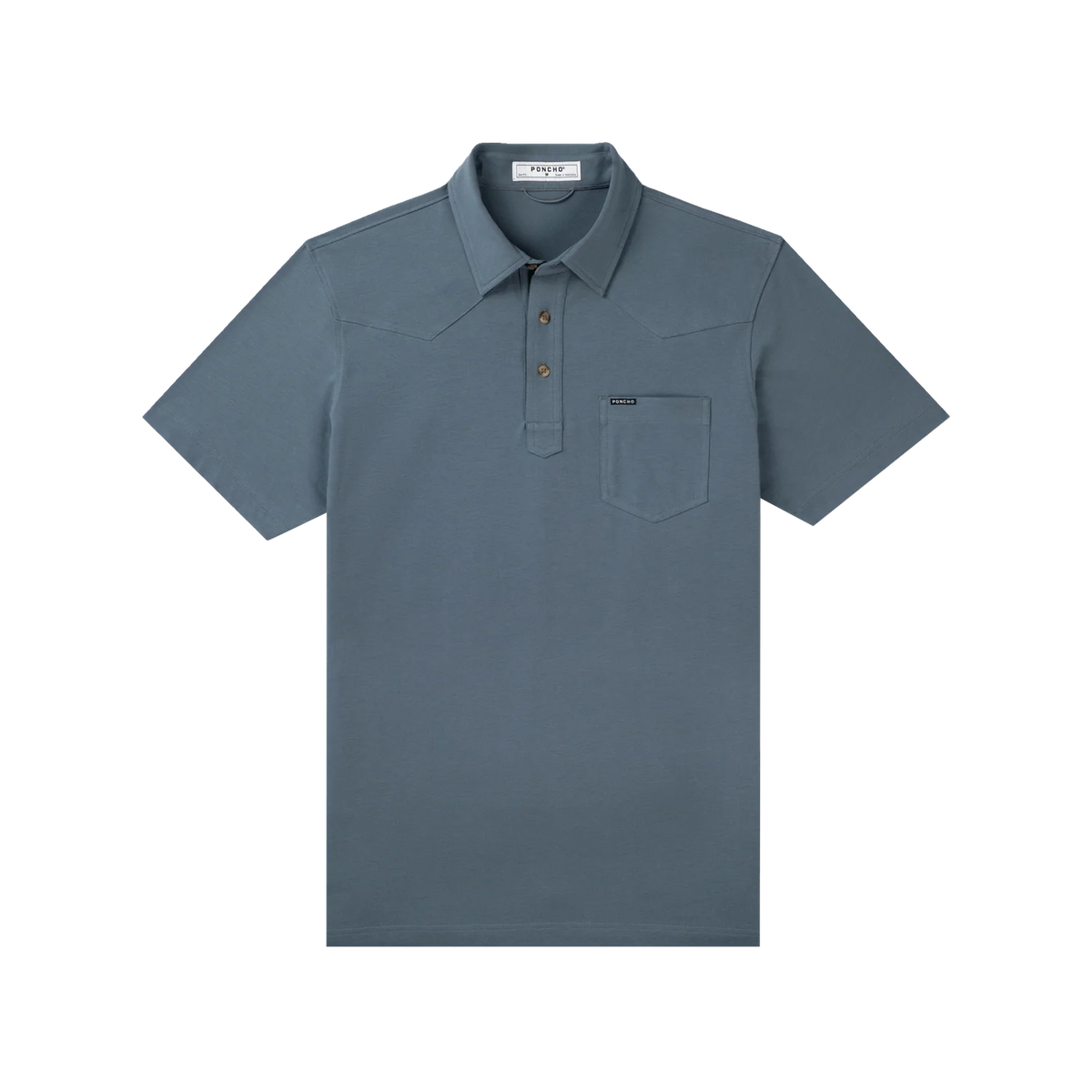 Poncho Pima Cotton Polo- Slate Blue