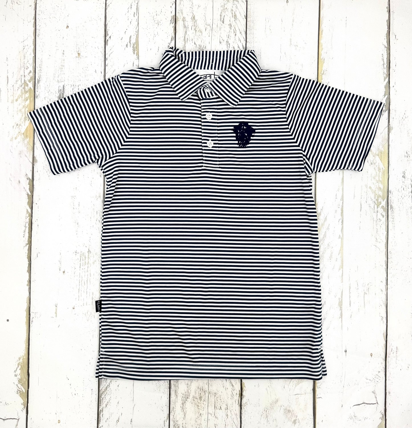 Boys Striped Lion Polo
