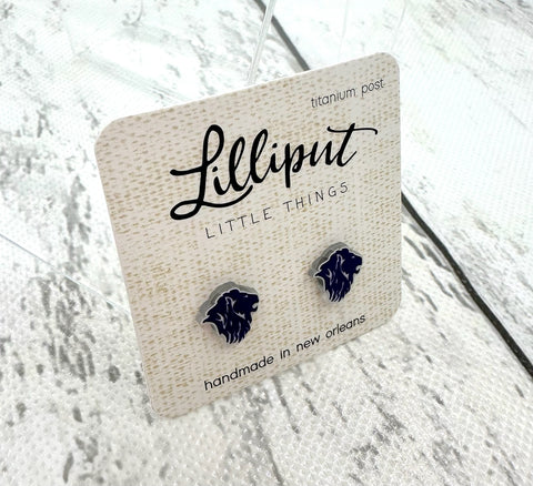 Lion Studs - Navy