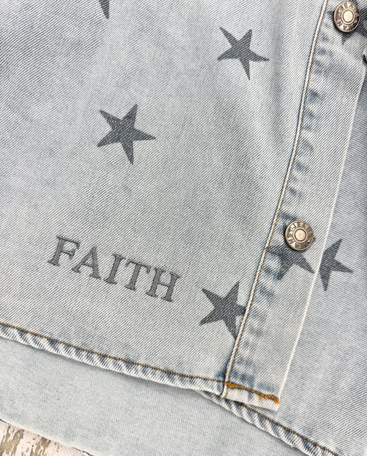 Faith Star-Print Denim Shirt