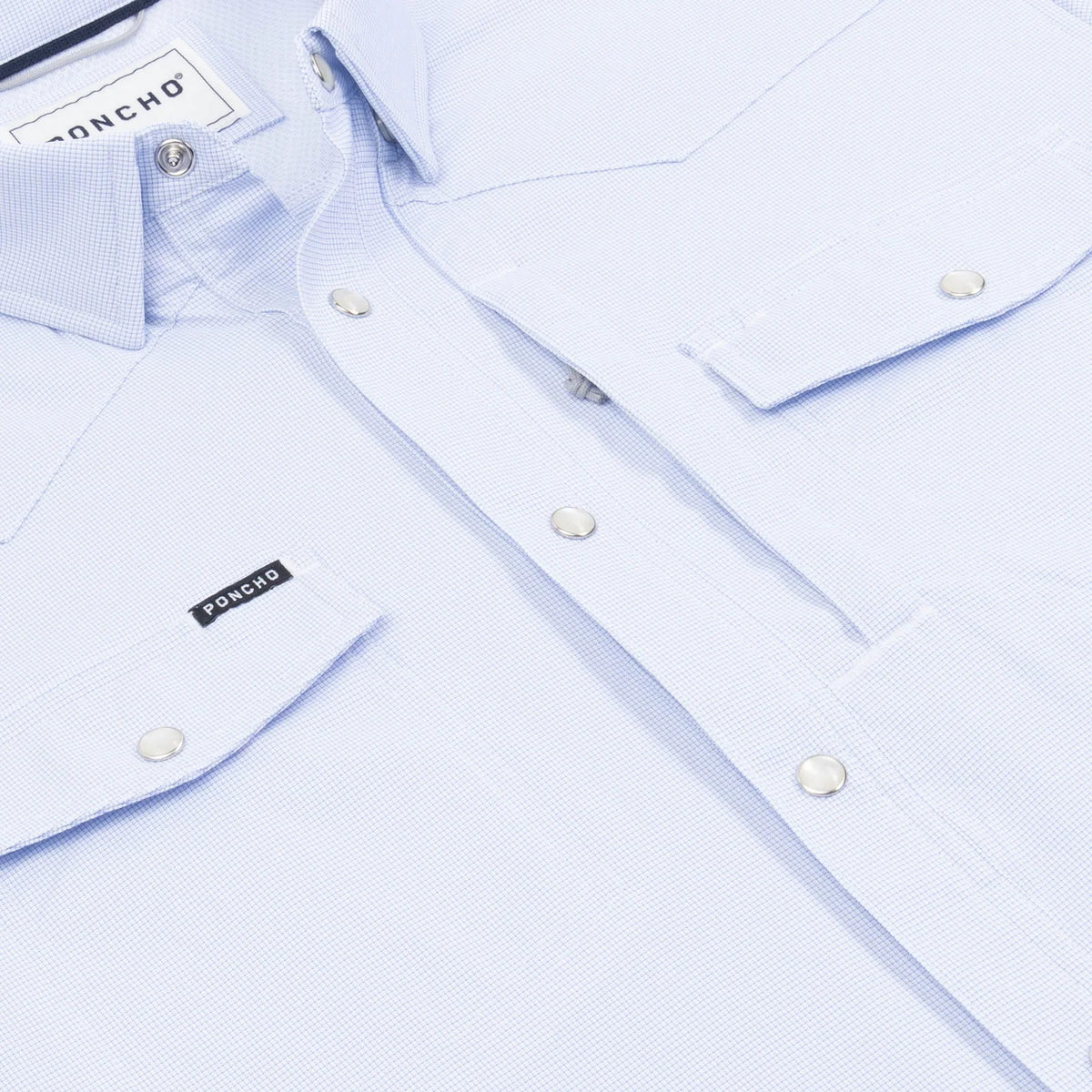 Poncho Western LS Shirt- White
