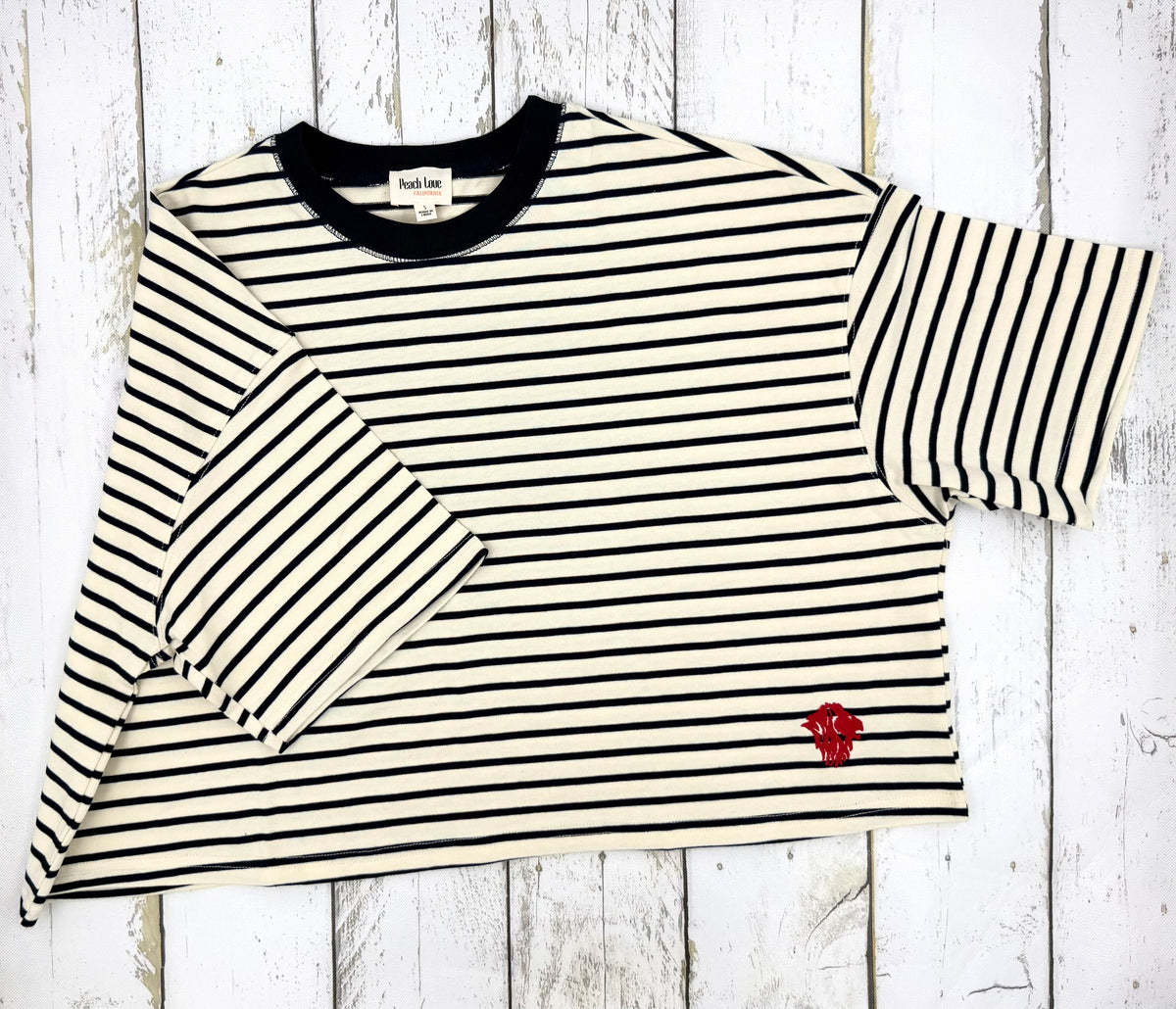 Boxy Striped Knit Crew