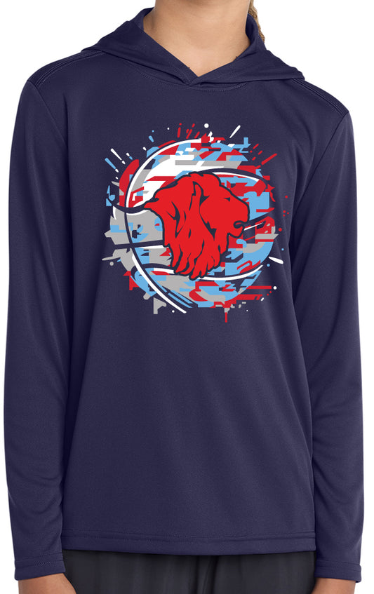 Youth Abstract Basketball Lightweight Hoodie (Sport Tek)