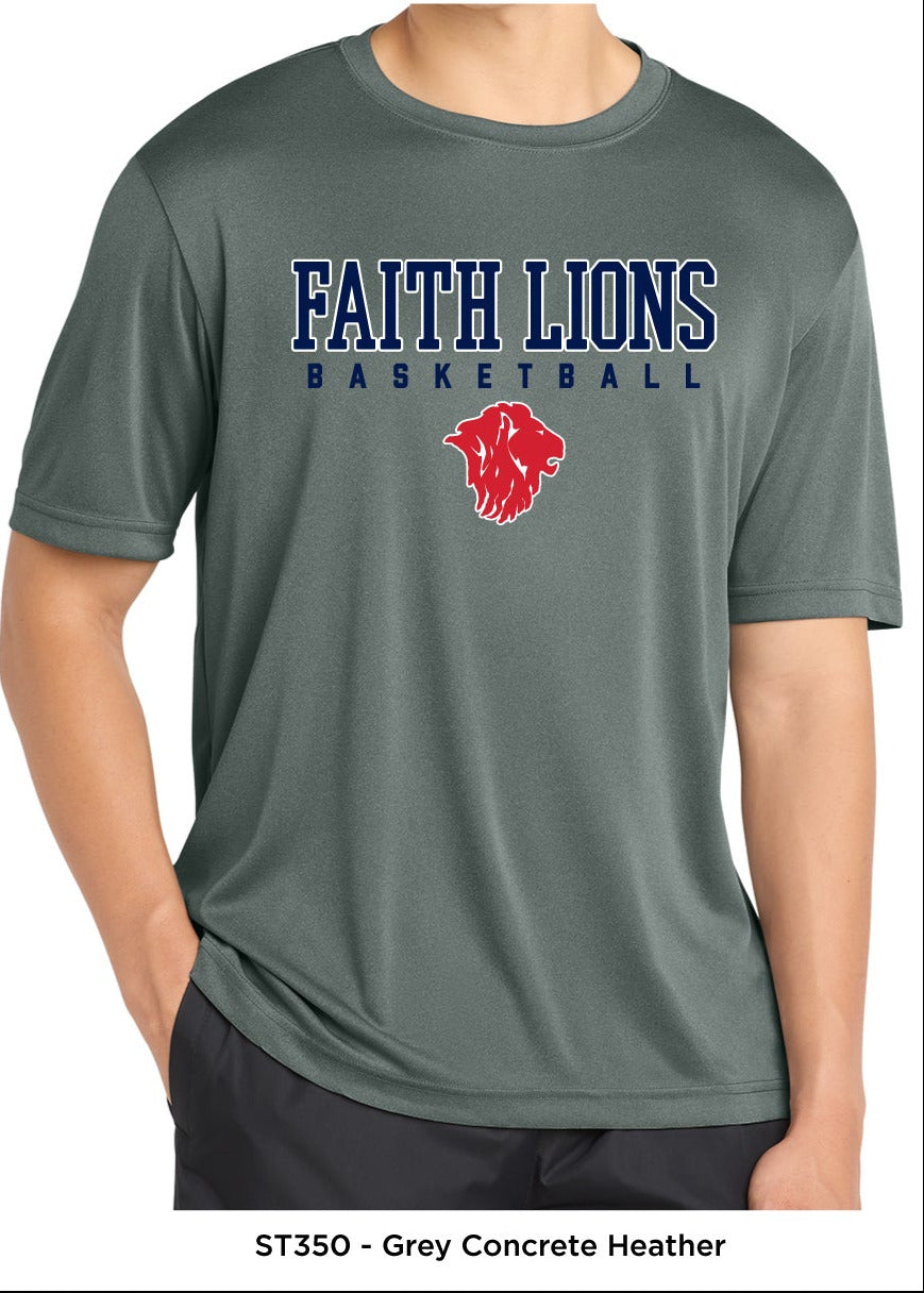 Classic Faith Lions Basketball T-Shirt (Sport Tek)