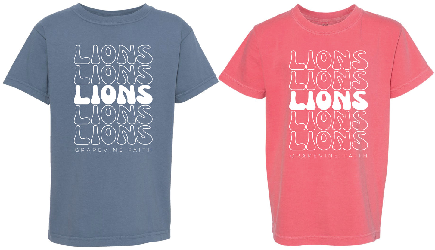 Lions Bubble Letter Tee