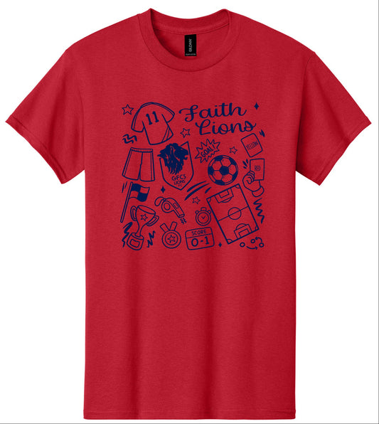 Faith Doodle Soccer T-Shirt (Gildan)