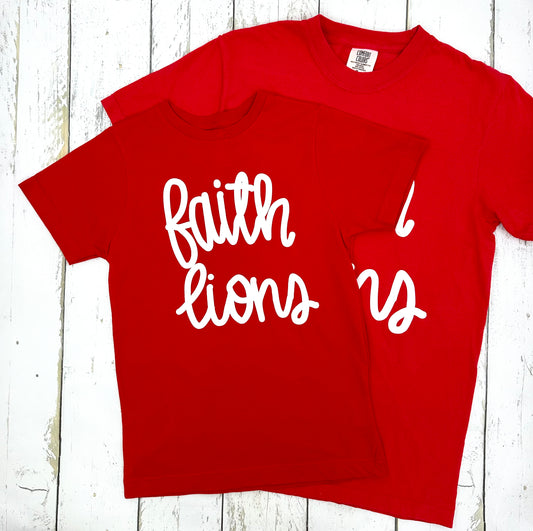 Faith Lions Puff Print Tee