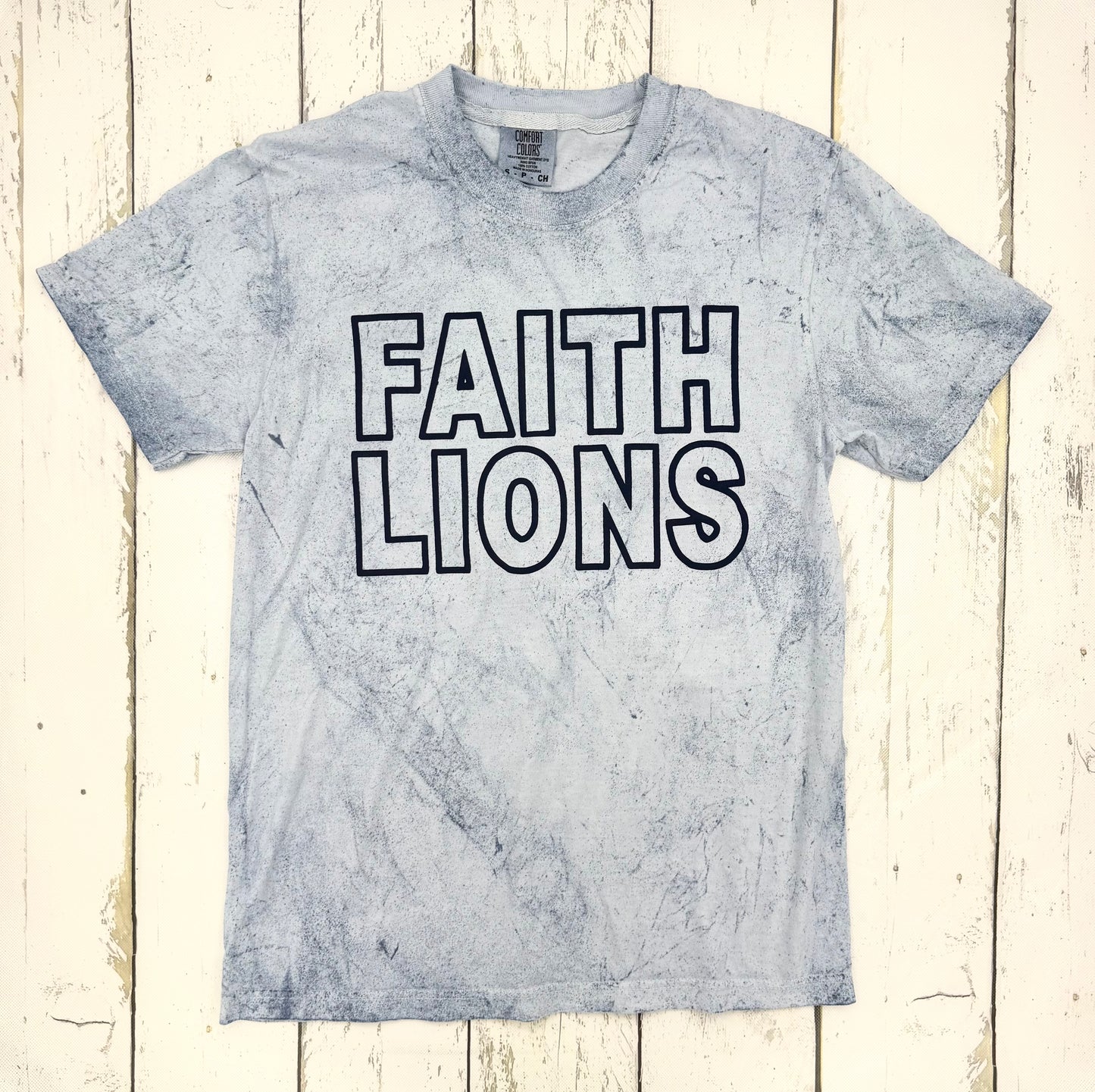Faith Block Letter Navy Tee