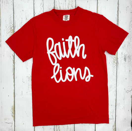Faith Lions Puff Print Tee